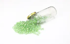 Light Pistachio Green Faceted Glass Beads