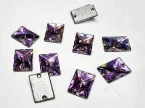 Light Purple Rectangular 2 Hole Glass Stones (18x13 mm)