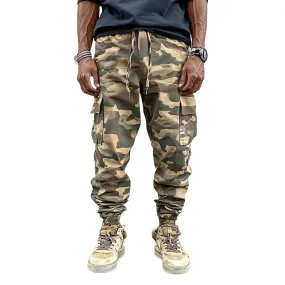 Men's Fashion Camo Elastic Waist Multi-pocket Cargo Pants 33139313Z