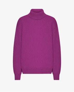 Merino Wool Turtleneck - Magenta Blaze