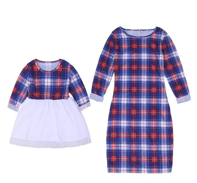 Mother Daughter Matching Clothes Sets And Short Sleeves Dot T-Shirt Skirts