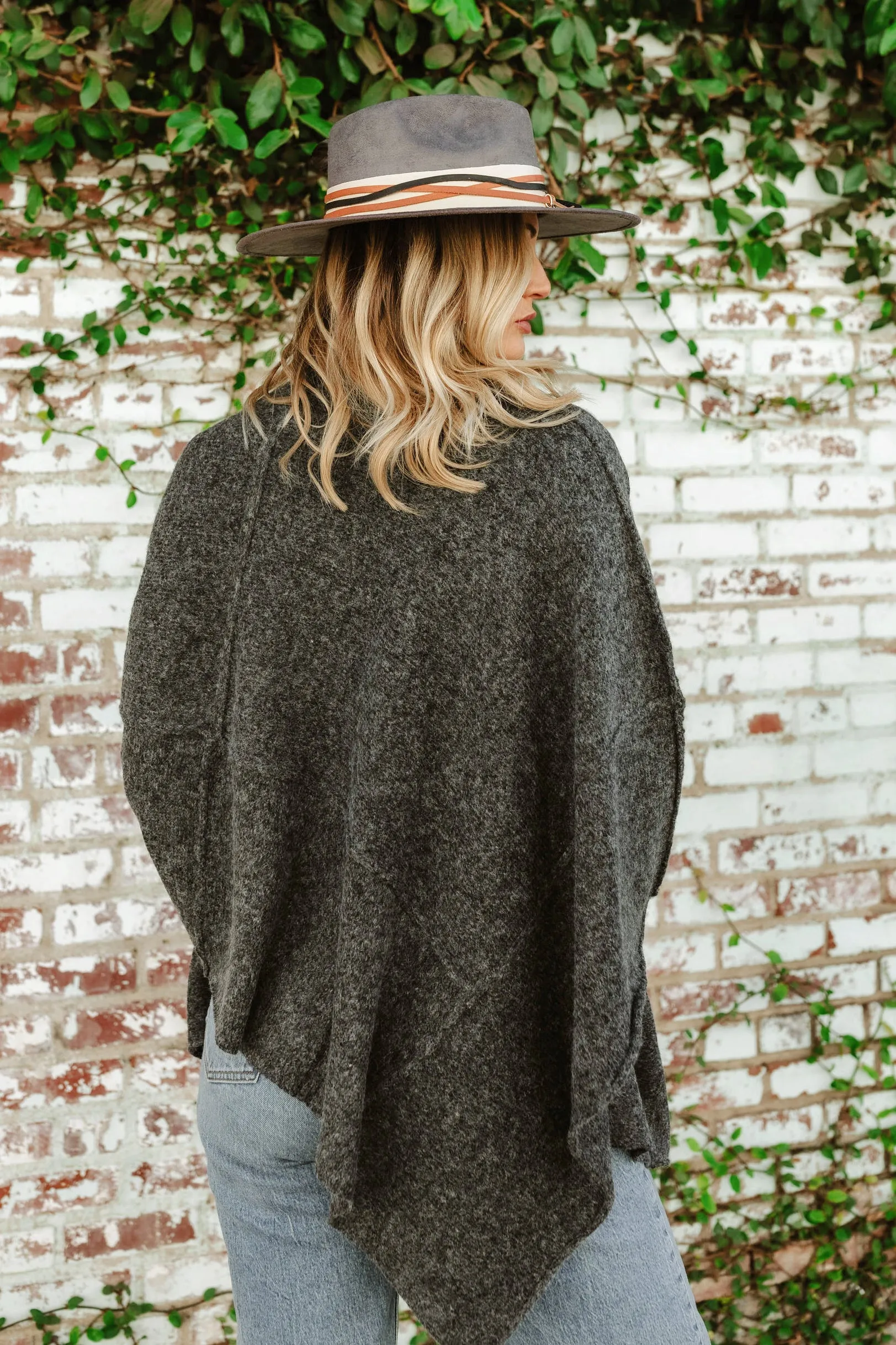 NEW!! Apres Chic Turtleneck Poncho in Charcoal