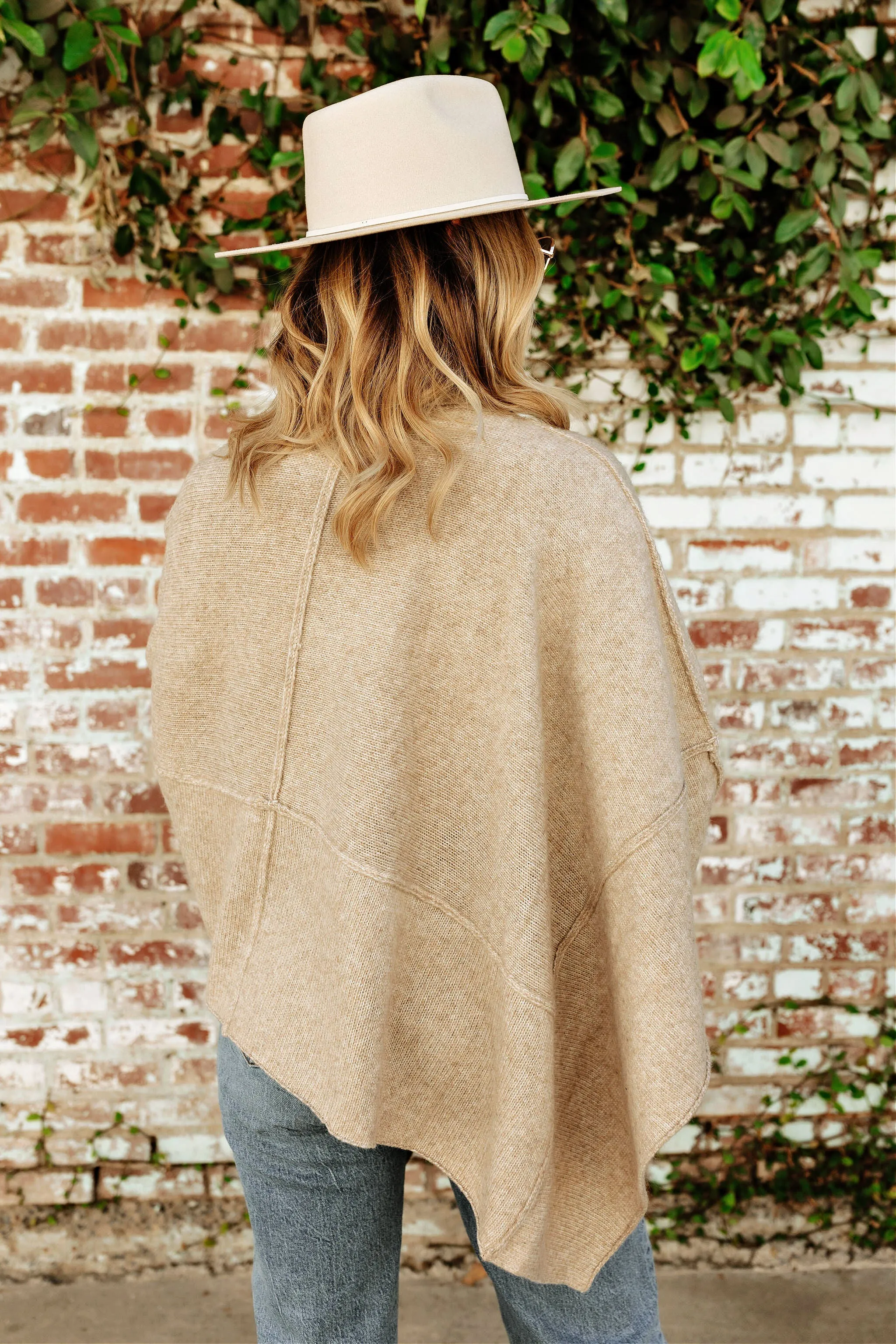 NEW!! Apres Chic Turtleneck Poncho in Taupe