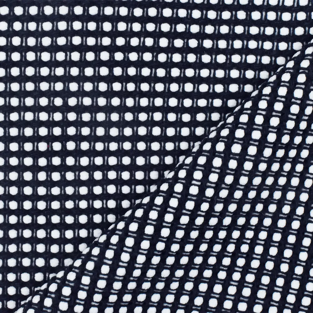 Night Blue-White Texture Poly-Cotton Dobby Woven Fabric