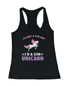 Not a Gym Rat I'm a Gym Unicorn Funny Women's Workout Tanktop Fitness Tanks