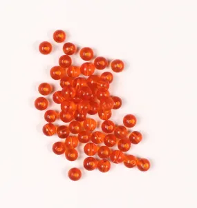 Orange Fancy Round Glass Beads- 6 mm