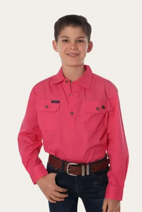 Ord River Half Button Kids Work Shirt - Melon