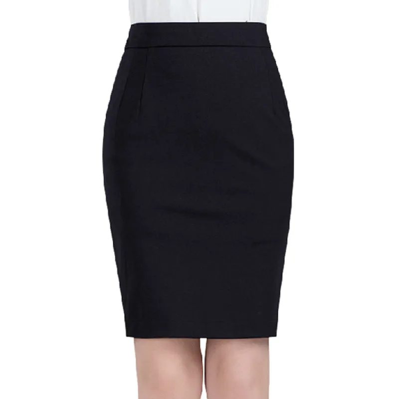 Pocket Mid-Length Hip Flattering Upsize Stretchable Slim Look OL Skirt