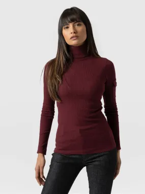 Pocket Turtle Neck - Burgundy