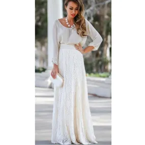 Popular Europe Slim Look High Waist See Through  Lace Skirt Mid-Length Flare Skirt