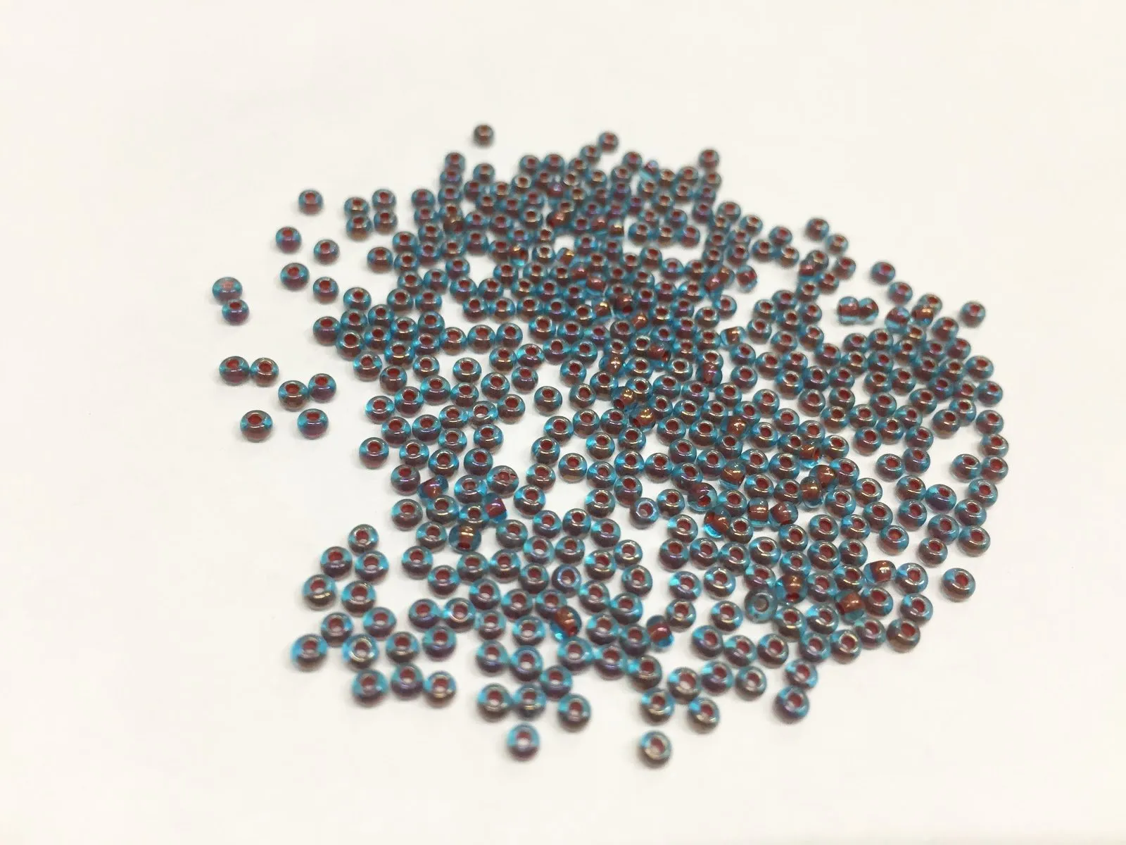 Premium Blue Transparent Brown-Inside Round Rocaille Glass Seed Beads