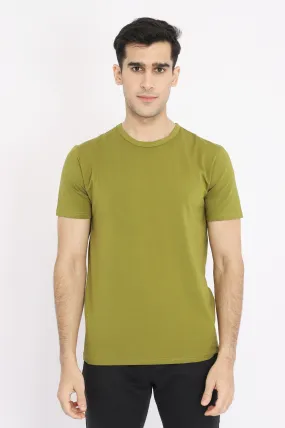 PREMIUM COTTON CREW NECK TEE-OLIVE