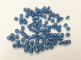 Premium Ink Blue Transparent Lustre Round Rocaille Glass Beads 6/0