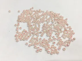 Premium Pink-Inside Cream Lustre Round Rocaille Glass Seed Beads 11/0