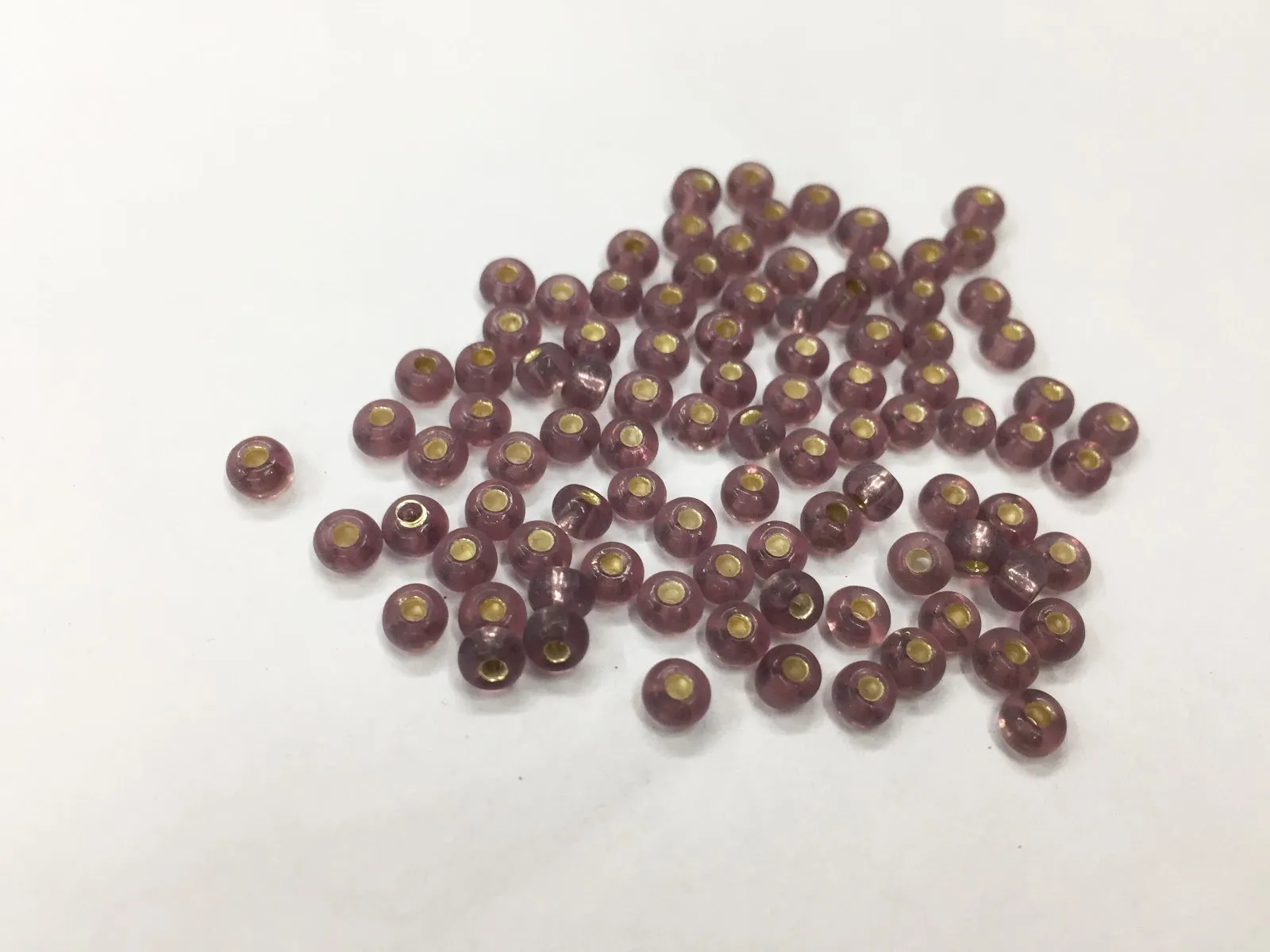 Premium Purple Silver-Inside Round Rocaille Glass Seed Beads