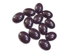 Purple Oval Shiny Ceramic Glass Stones (Without Hole- 18x13 mm)