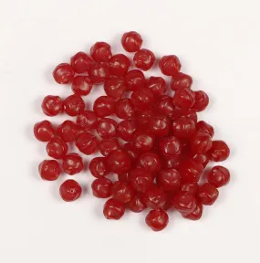 Red Faceted Circular Fancy Glass Beads- 8 mm