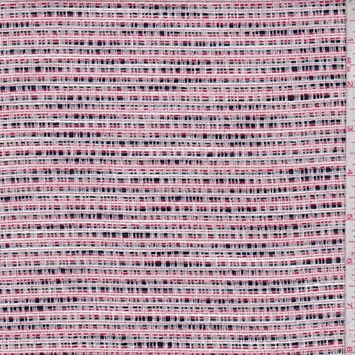 Red/Pearl/Black Stripe Jacketing Fabric