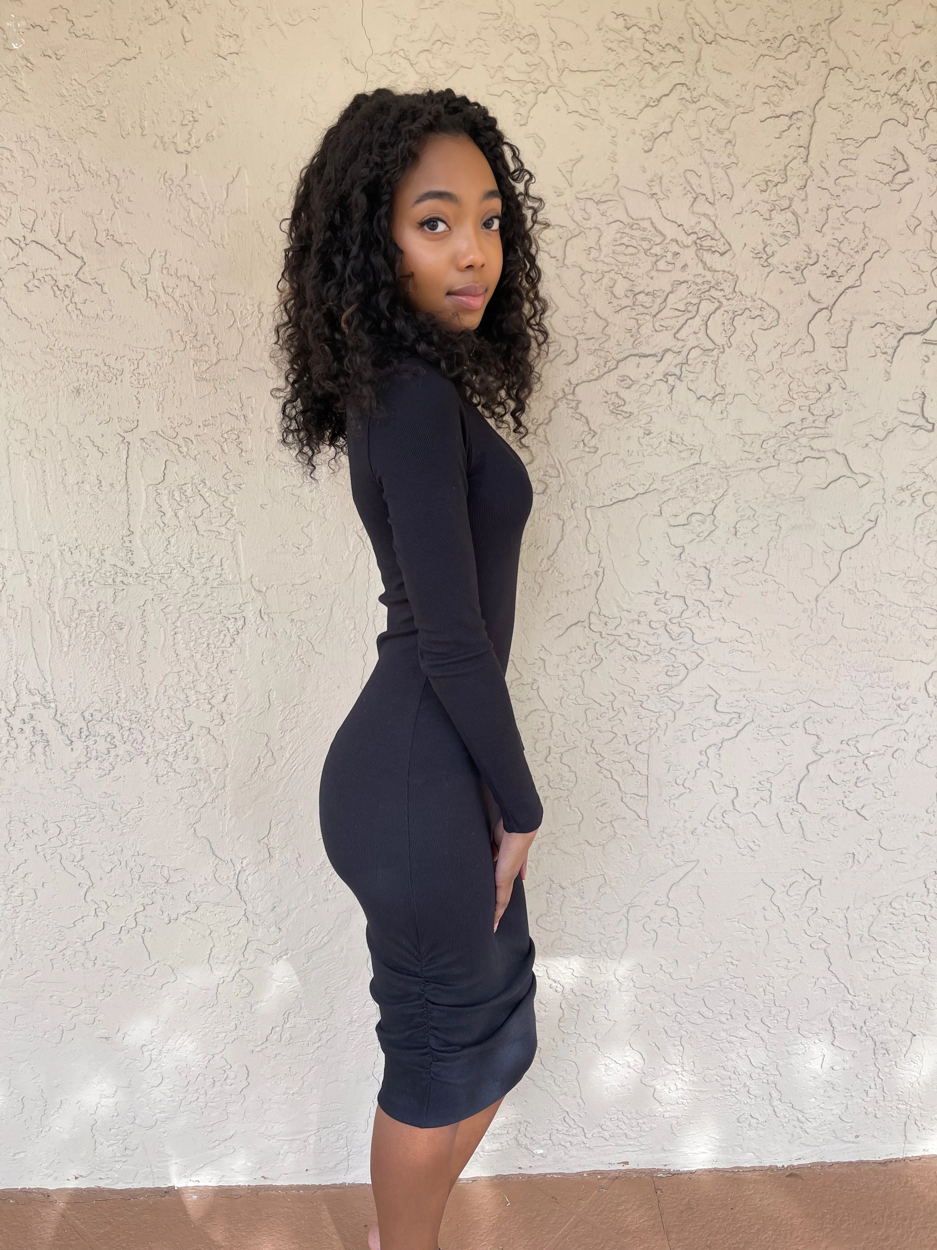 Rib Bodycon Midi