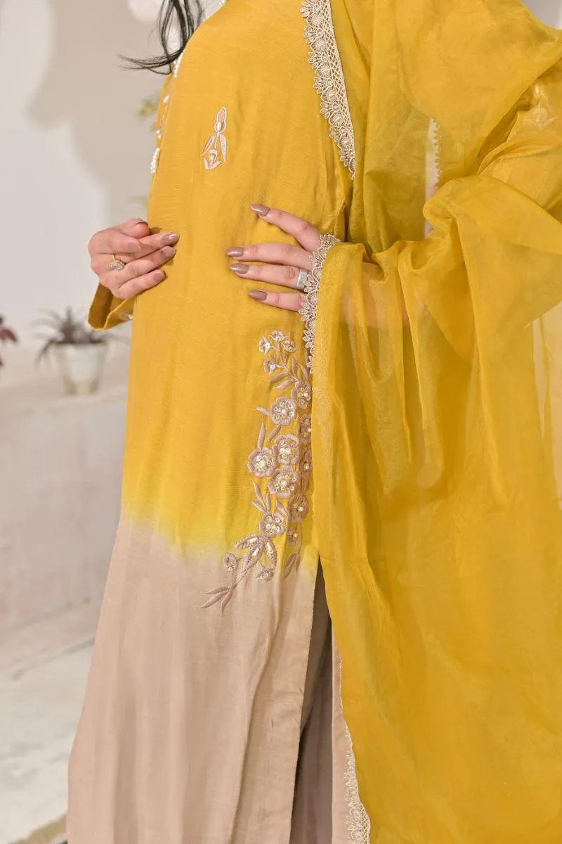 Ruby Couture - Intiha-e-hussan - Raw Silk & Organza - 3 Piece