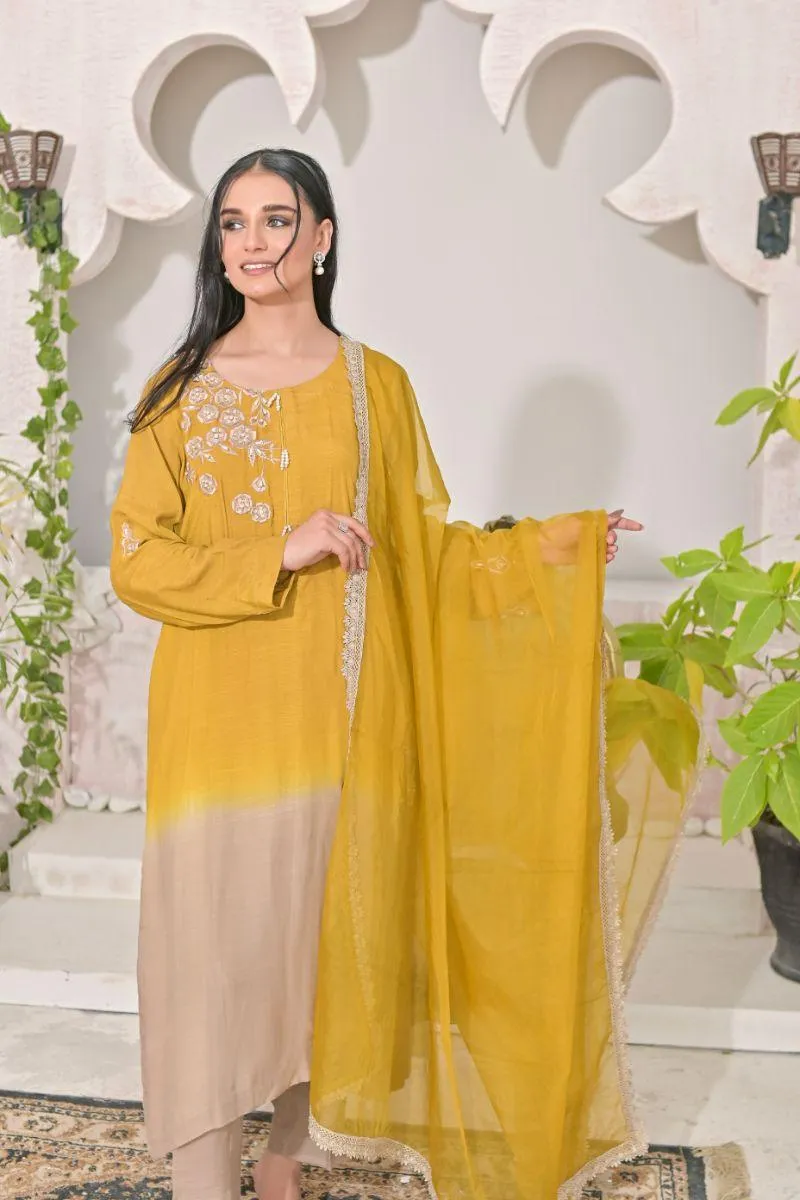 Ruby Couture - Intiha-e-hussan - Raw Silk & Organza - 3 Piece