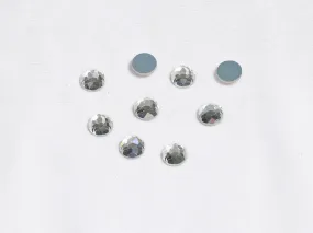 Silver Circular Glass Stones - 10 mm