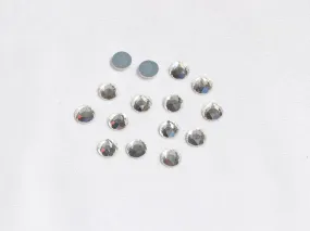 Silver Flat Circular Glass Stones - 8 mm