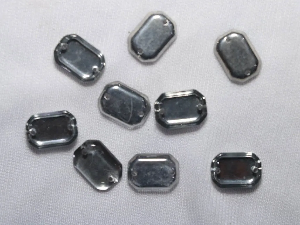 Silver Matte Octagonal Glass Stones- 18x13 mm