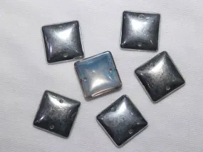 Silver Matte Square Glass Stones- 20x20 mm