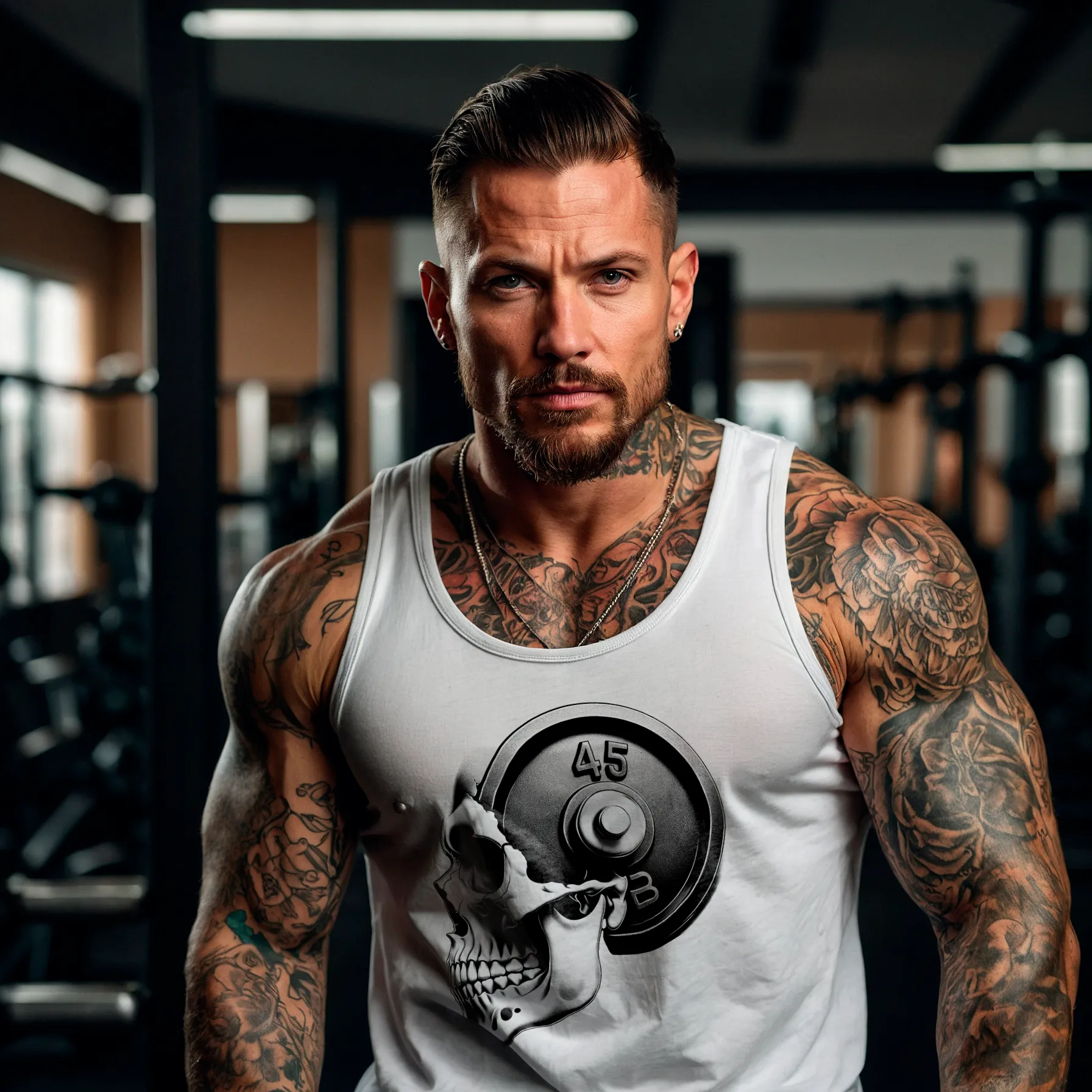 Skull Weightlifting Unisex Tank Top