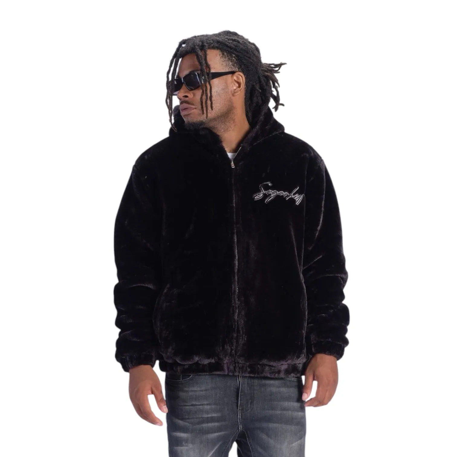 SUGARHILL: Traces Fur Zip Up Hoodie 41