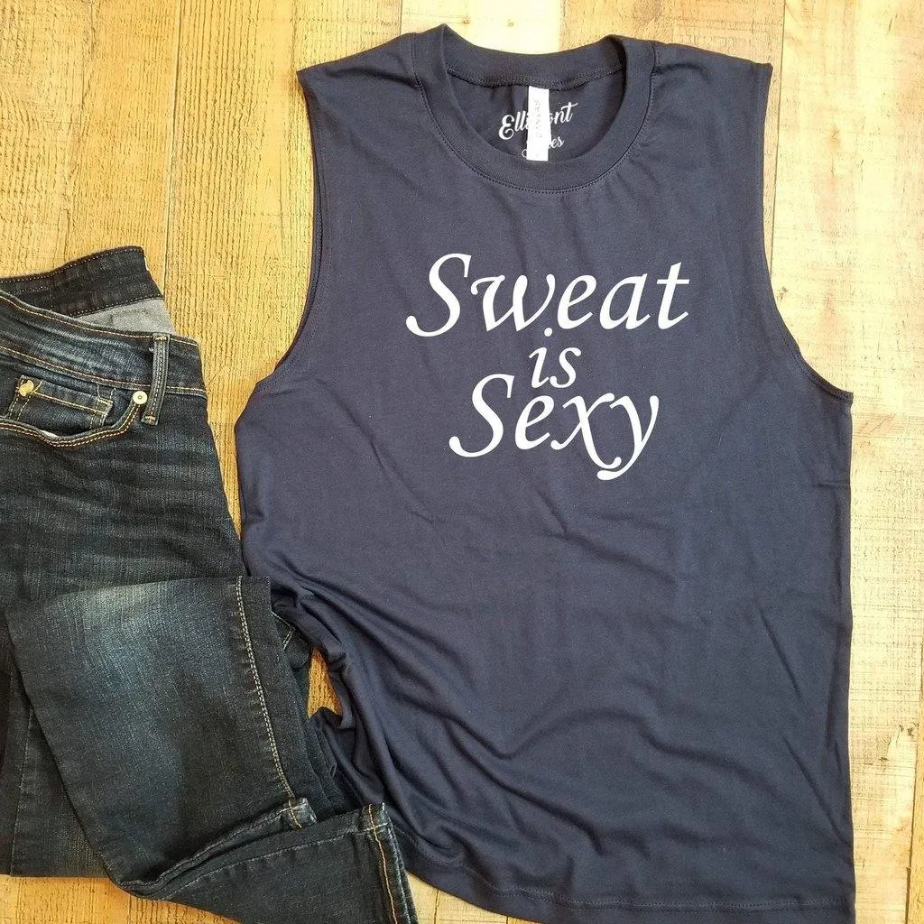 Sweat Is Sexy Unisex Muscle Tank | Riding Shirt | Spinning Gear | Muscle Shirt | Workout Tank