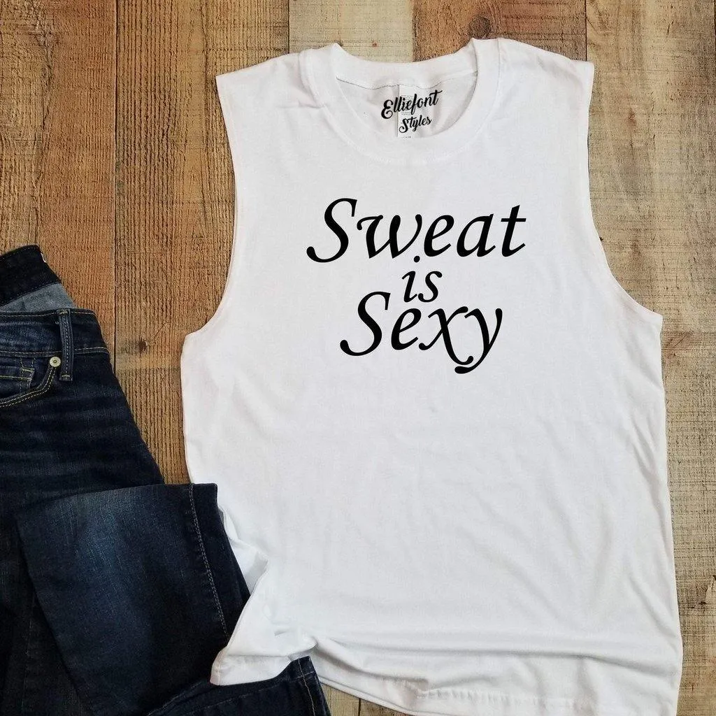 Sweat Is Sexy Unisex Muscle Tank | Riding Shirt | Spinning Gear | Muscle Shirt | Workout Tank