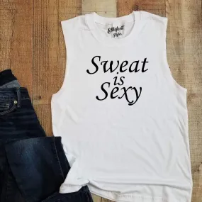 Sweat Is Sexy Unisex Muscle Tank | Riding Shirt | Spinning Gear | Muscle Shirt | Workout Tank