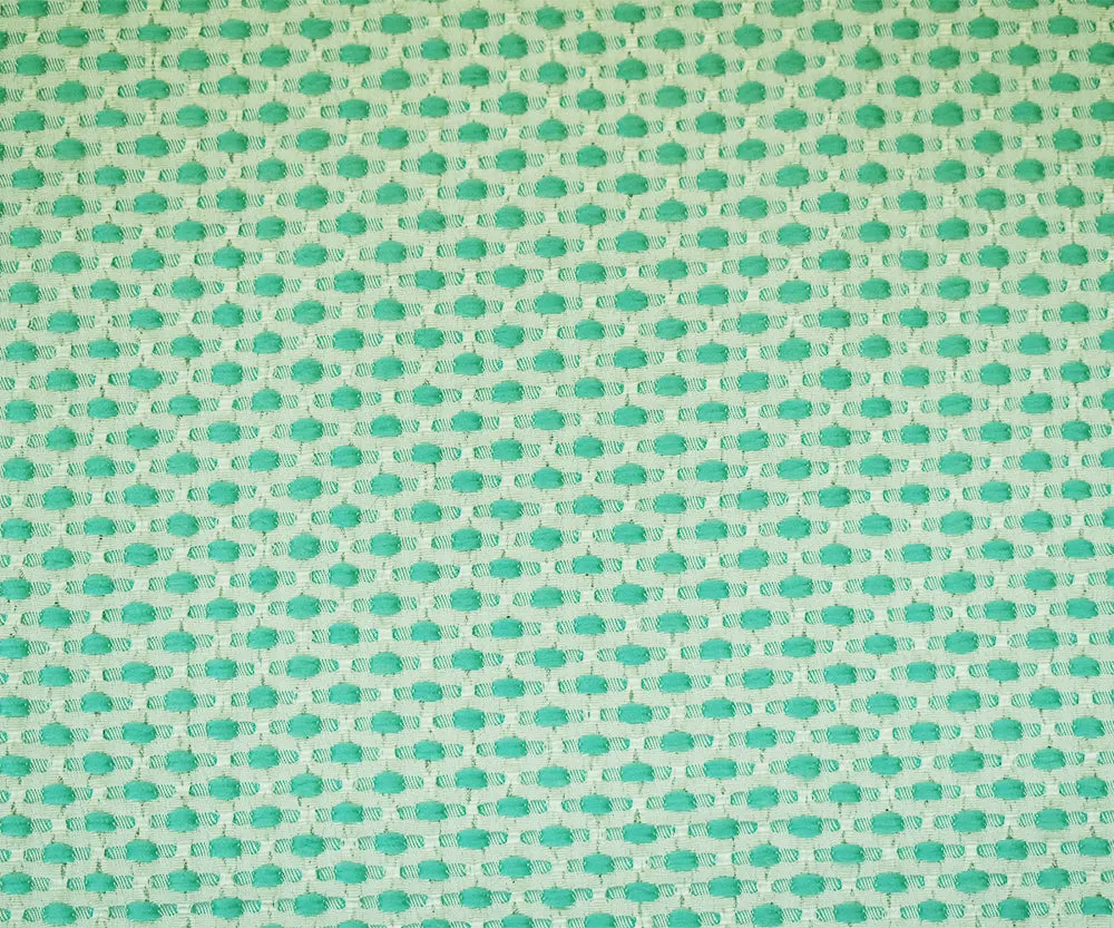 Teal-White Poly-Lycra Texture Dobby Jacquard Woven Fabric