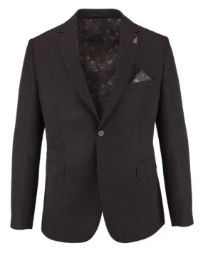 Textured Suit Jacket - Black