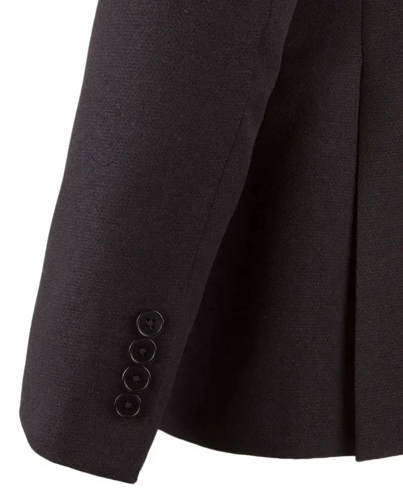 Textured Suit Jacket - Black