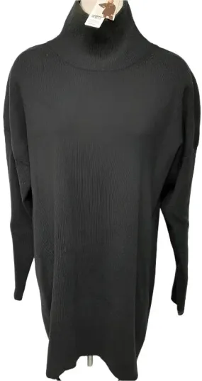 Tunic Sweater Black Long Sleeve Women's 408379