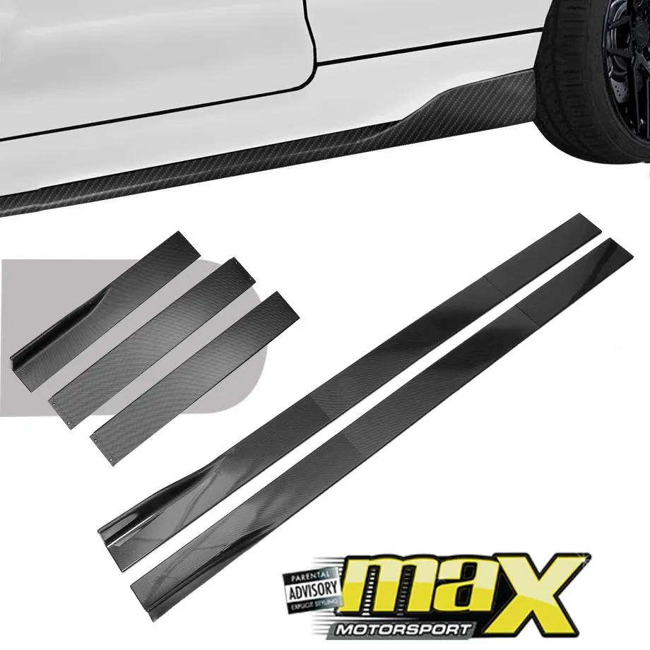 Universal 6-Piece Carbon Look Interlocking Side Skirts Extensions