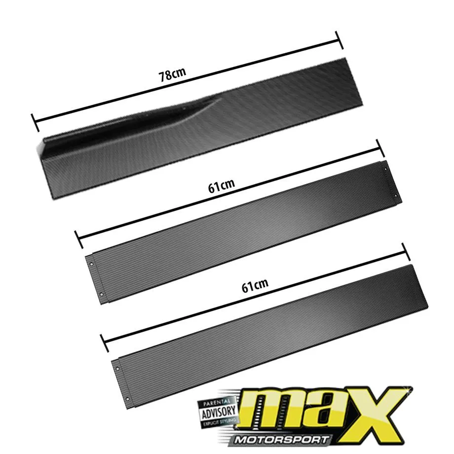 Universal 6-Piece Carbon Look Interlocking Side Skirts Extensions