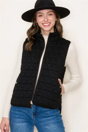 Walk on By Quilted Vest - Black