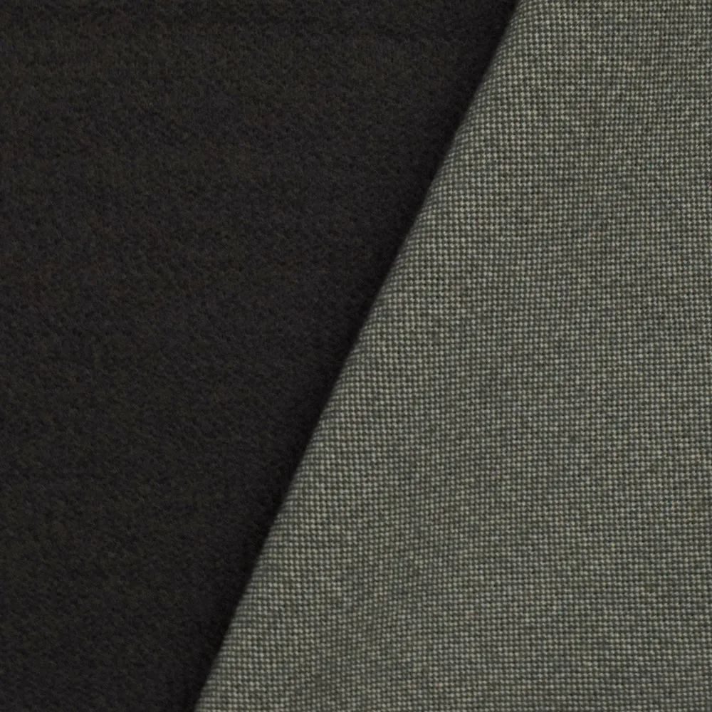 Warm Gray Texture Stretch Wool Blend Double Knit Fabric