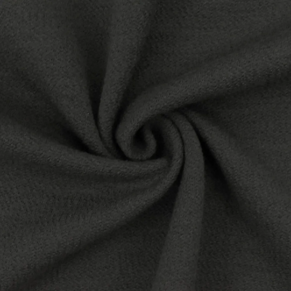 Warm Gray Texture Stretch Wool Blend Double Knit Fabric