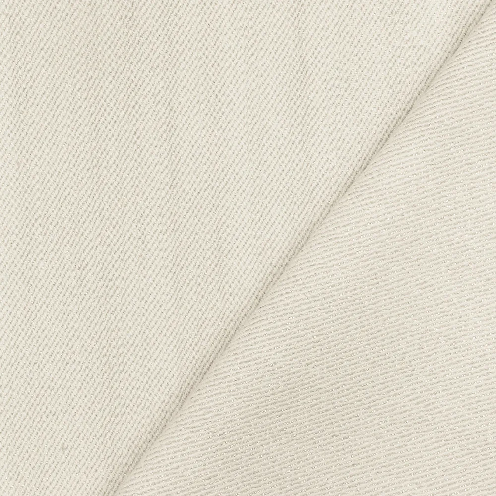 White-Beige-Silver Sparkle Cotton Twill Woven Fabric