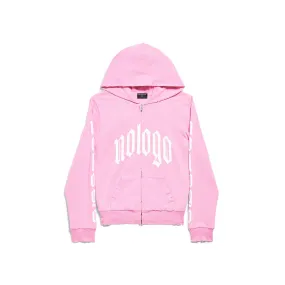 Women's Nologo Zip-up Hoodie Small Fit In Light Pink/White